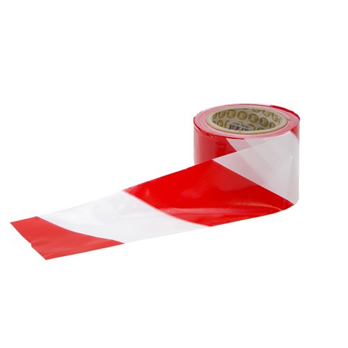 TAPE BARRIER 75MM X 100M RED/WHITE 